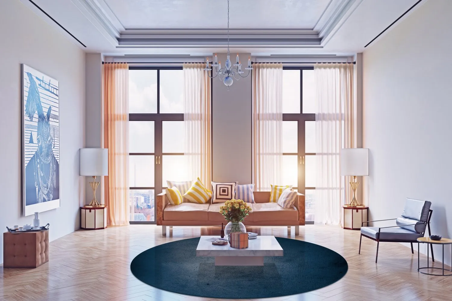 Kerek szőnyeg - Novelia (kék)