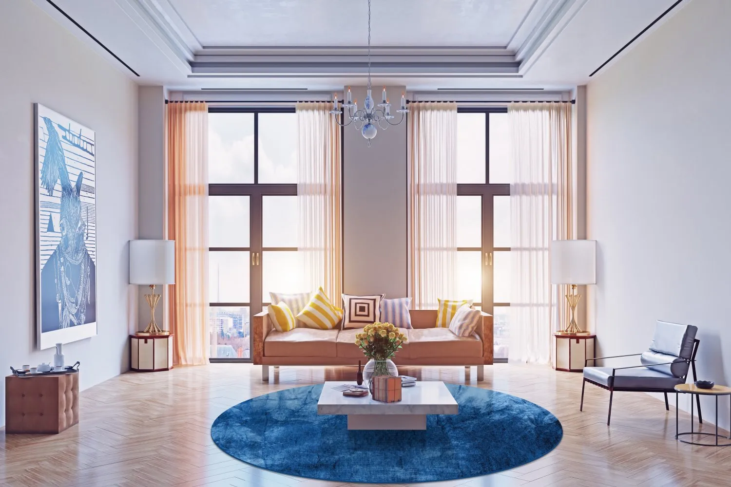 Kerek szőnyeg - Cargese (kék)