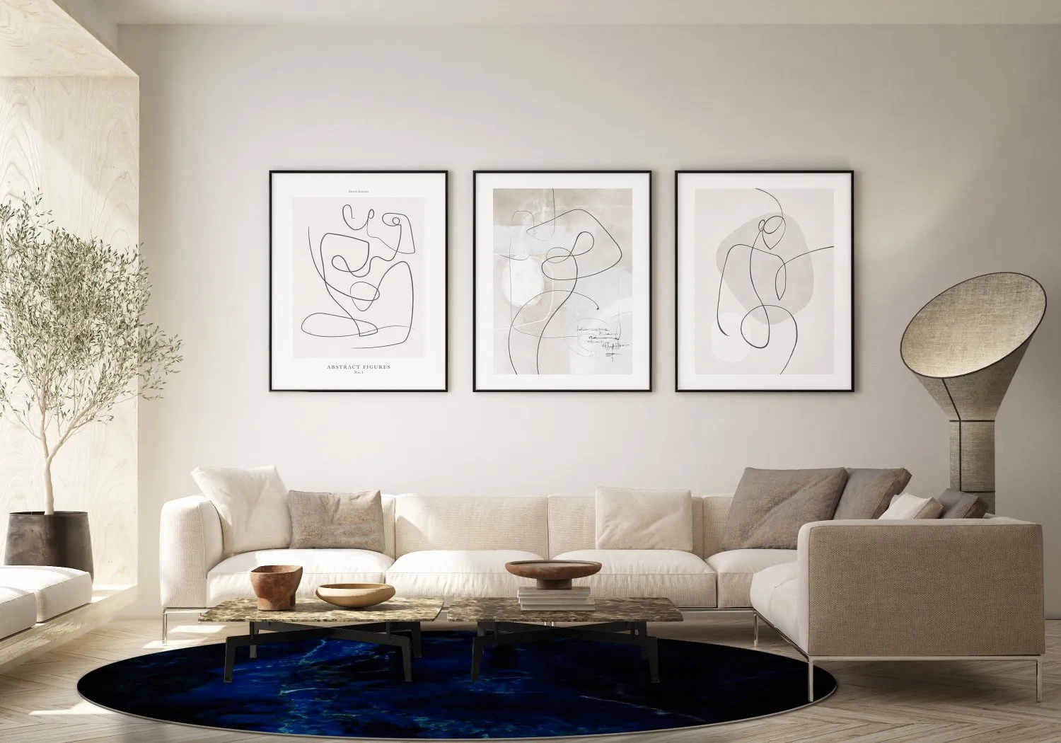 Kerek szőnyeg - Zuani (sötétkék)