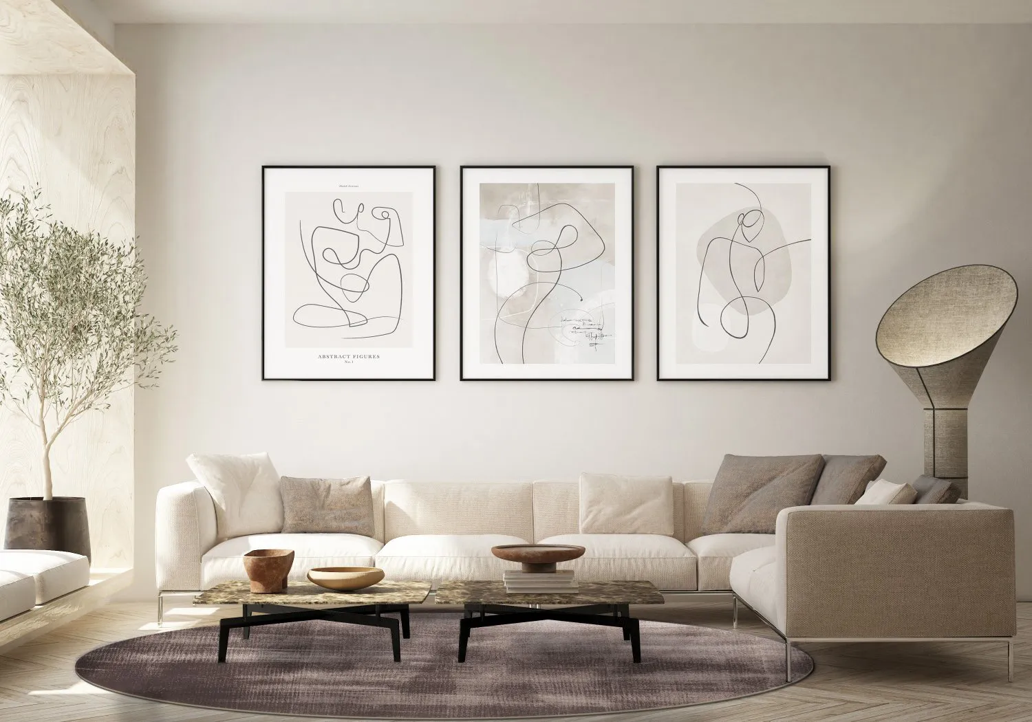 Kerek szőnyeg - Olmedo (szürke/bezs)