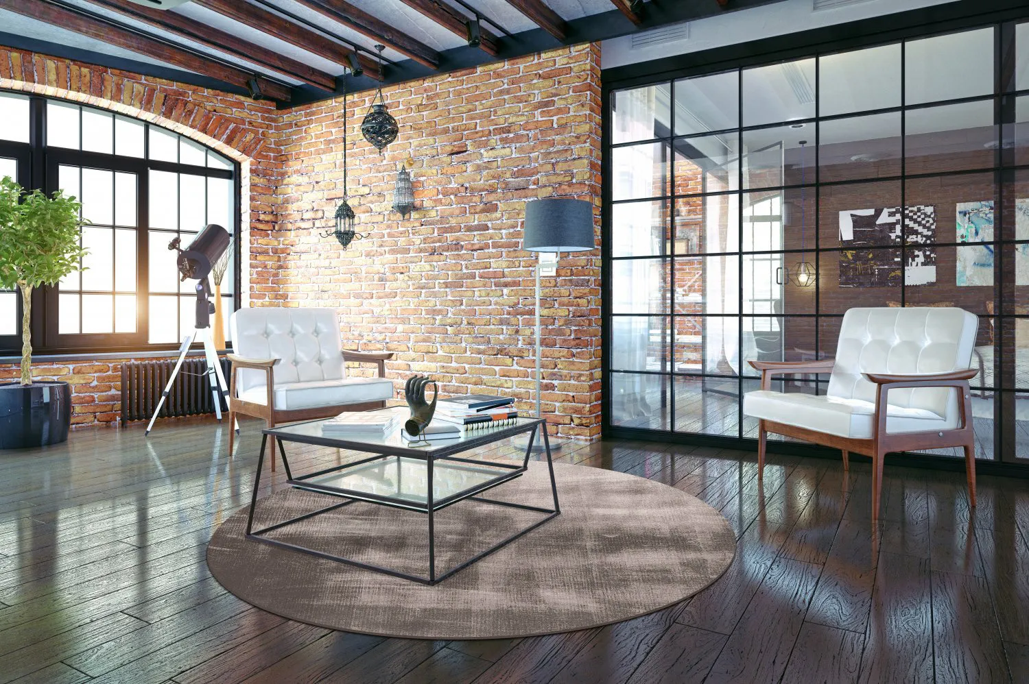 Kerek szőnyeg - Olmedo (szürke/bezs)