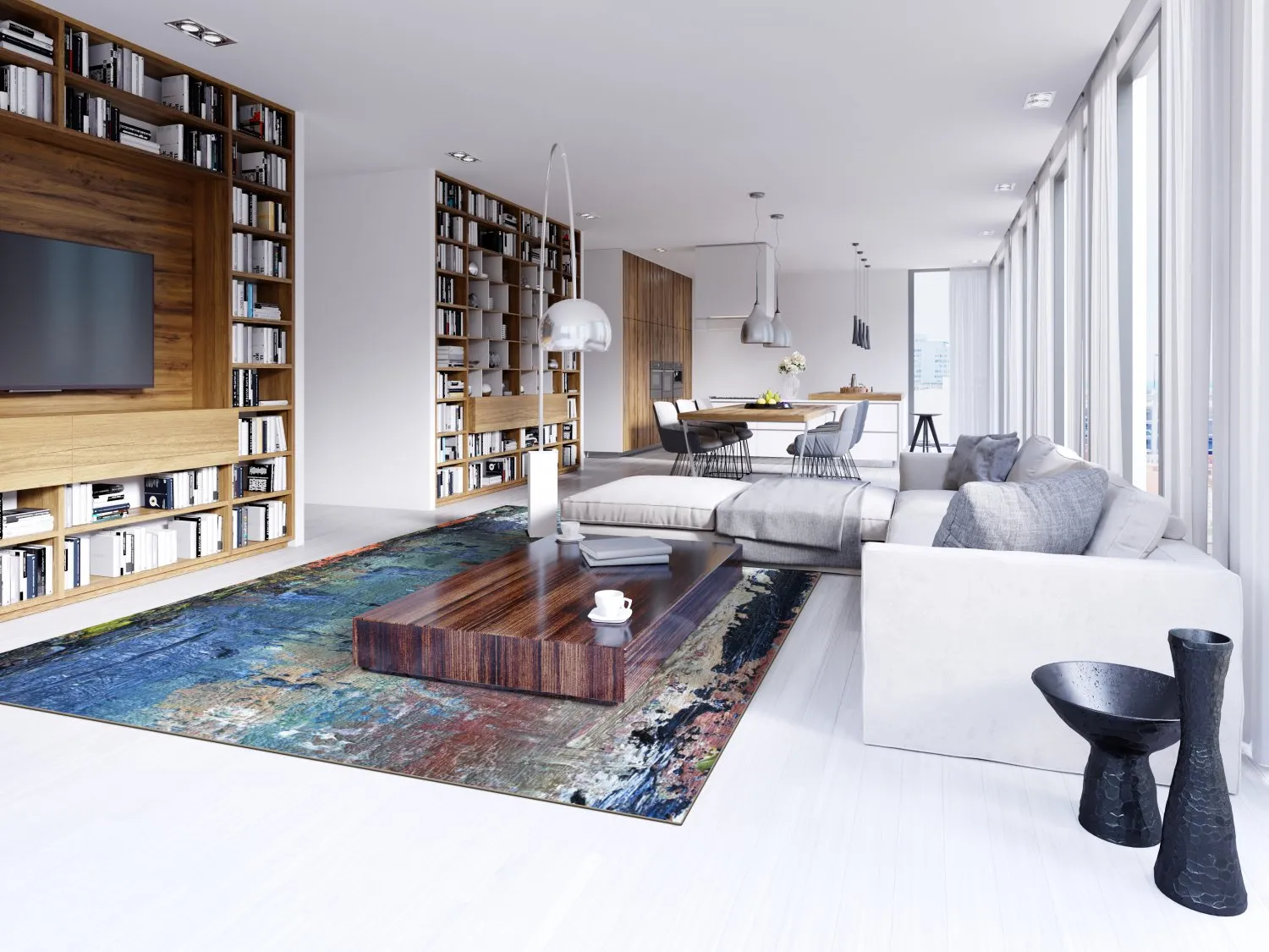 Wilton szőnyeg - Tivat (kék/többszínű)