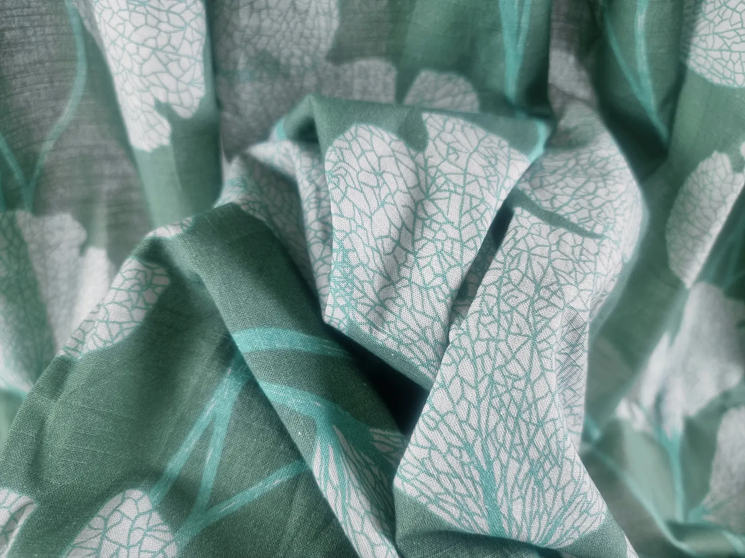 Asztalterítők - Pamut terítő Abril (sötétzöld)