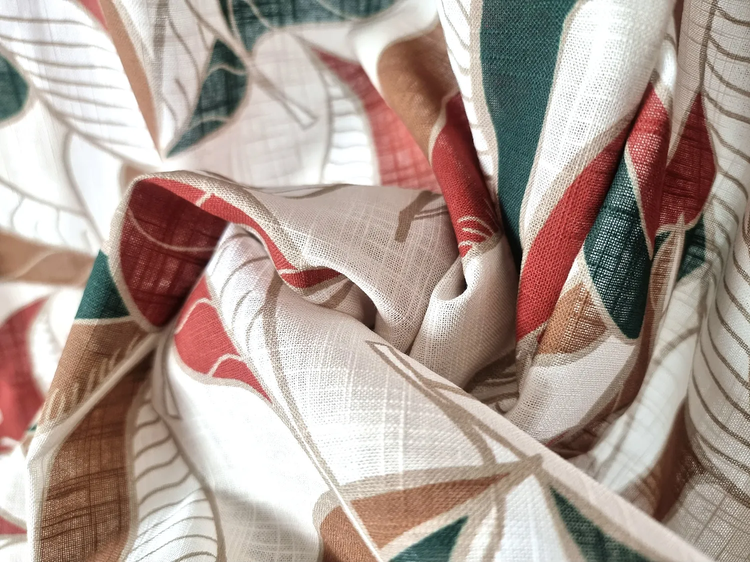 Asztalterítők - Pamut terítő Amalie (bézs/rozsdabarna)