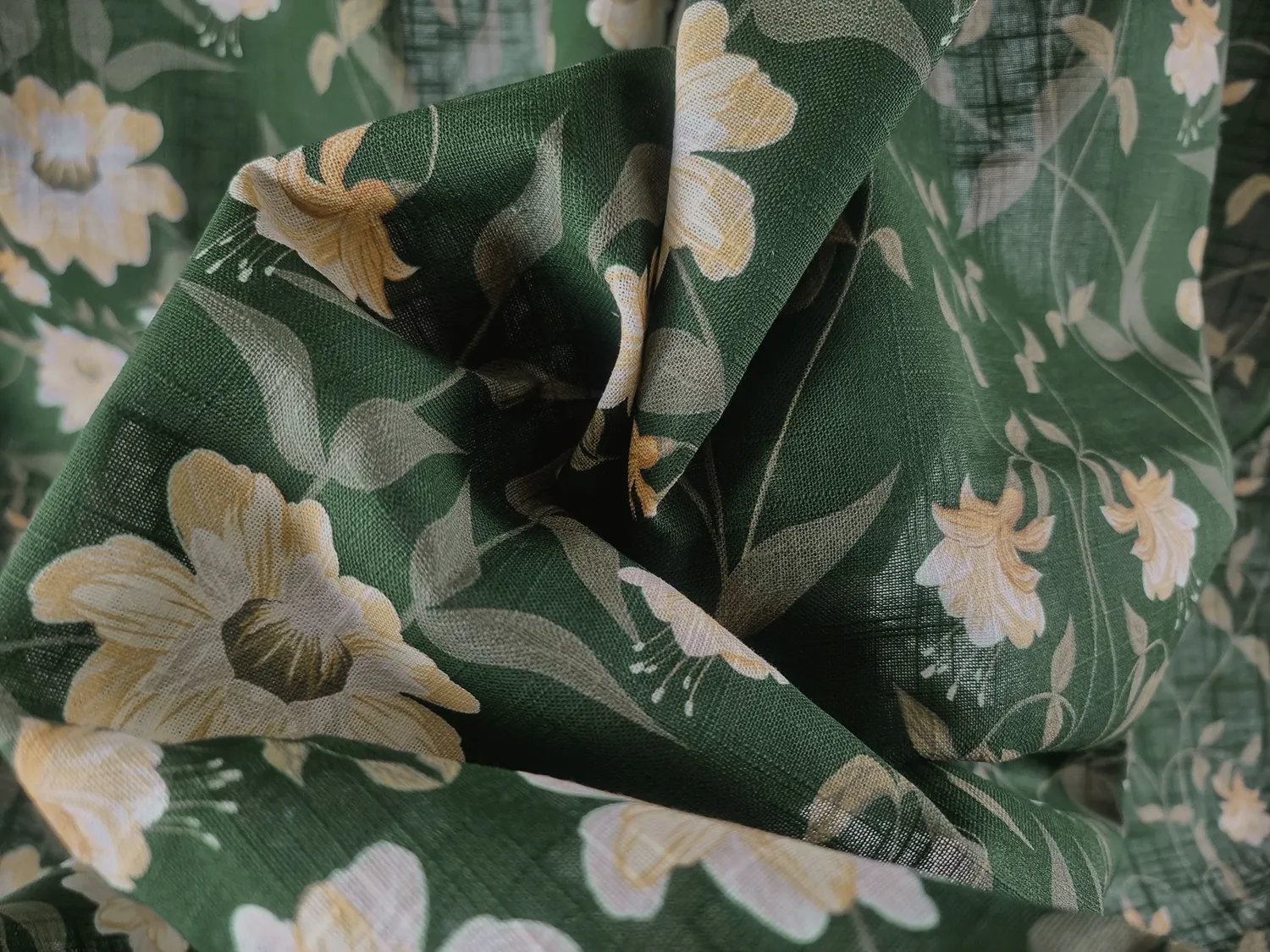 Asztalterítők - Pamut terítő Bodil (zöld)