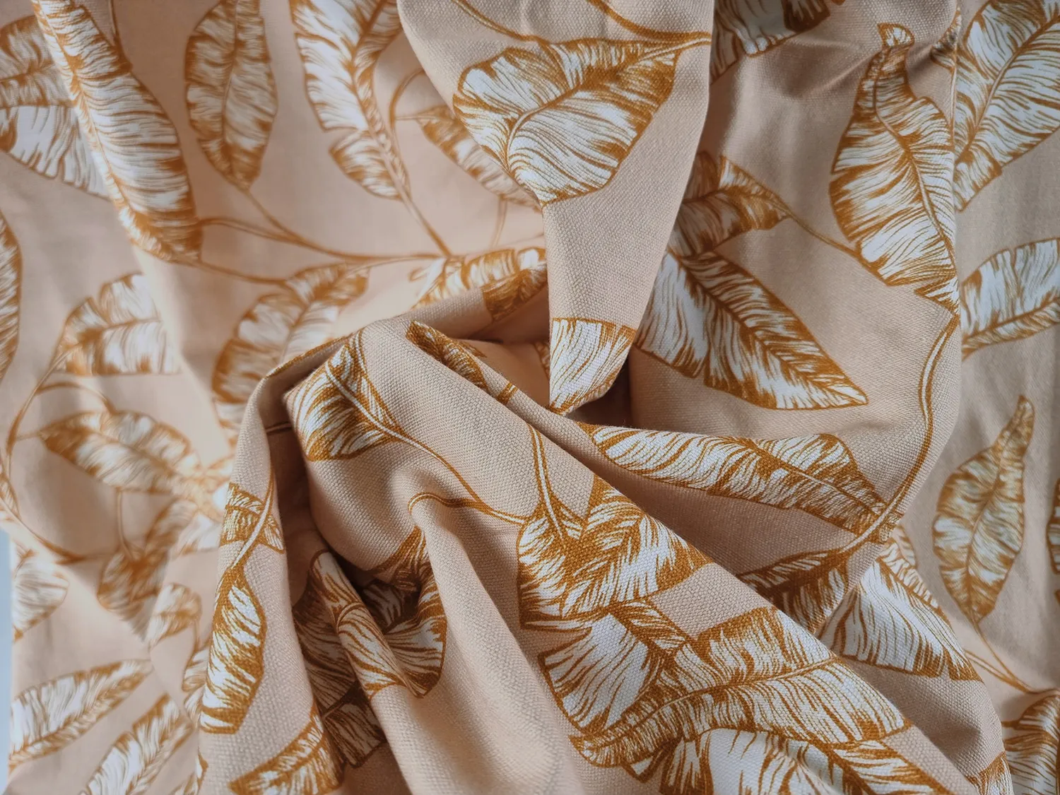 Asztalterítők - Pamut terítő Leaves (narancssárga)