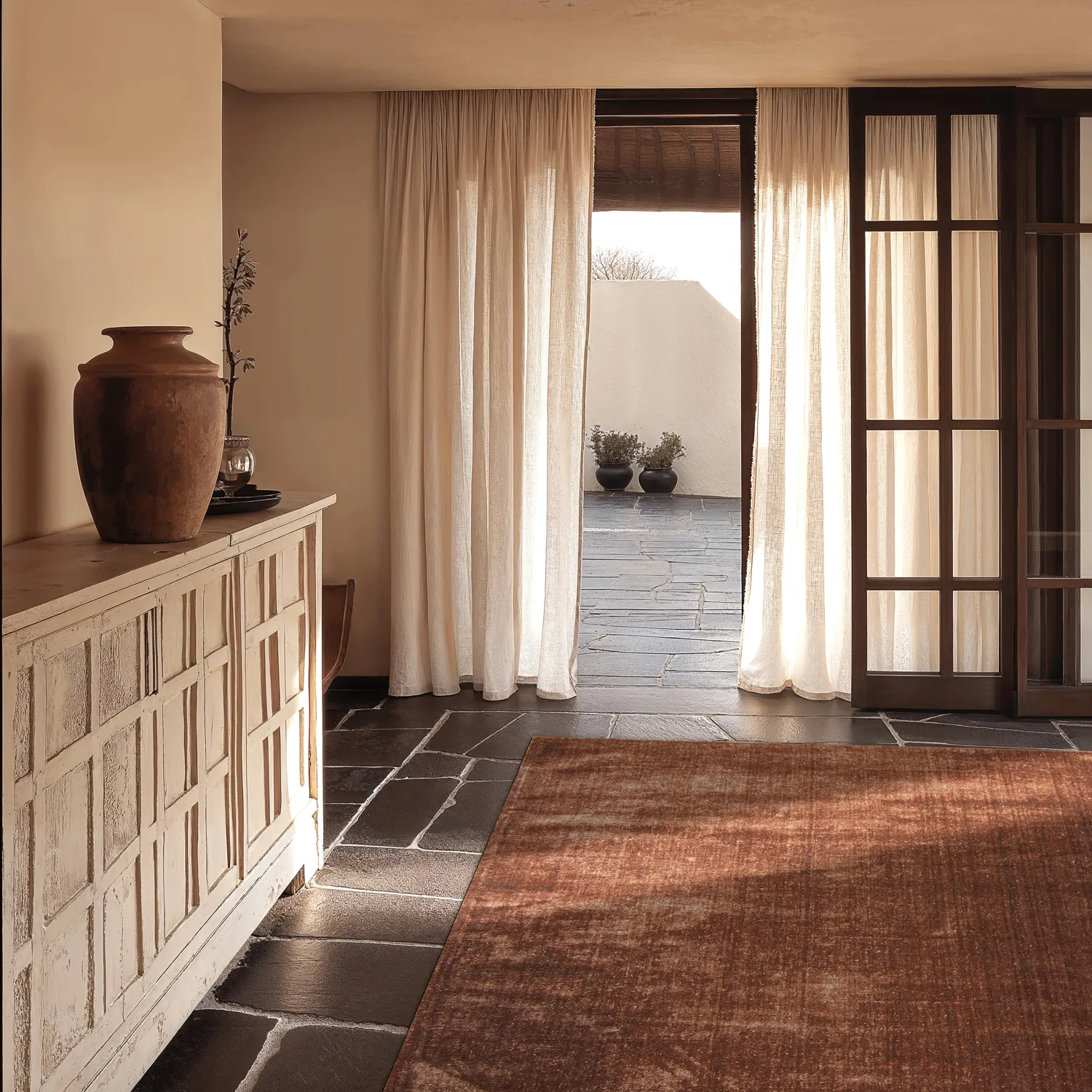 Recycled PET with viscose look (barna)