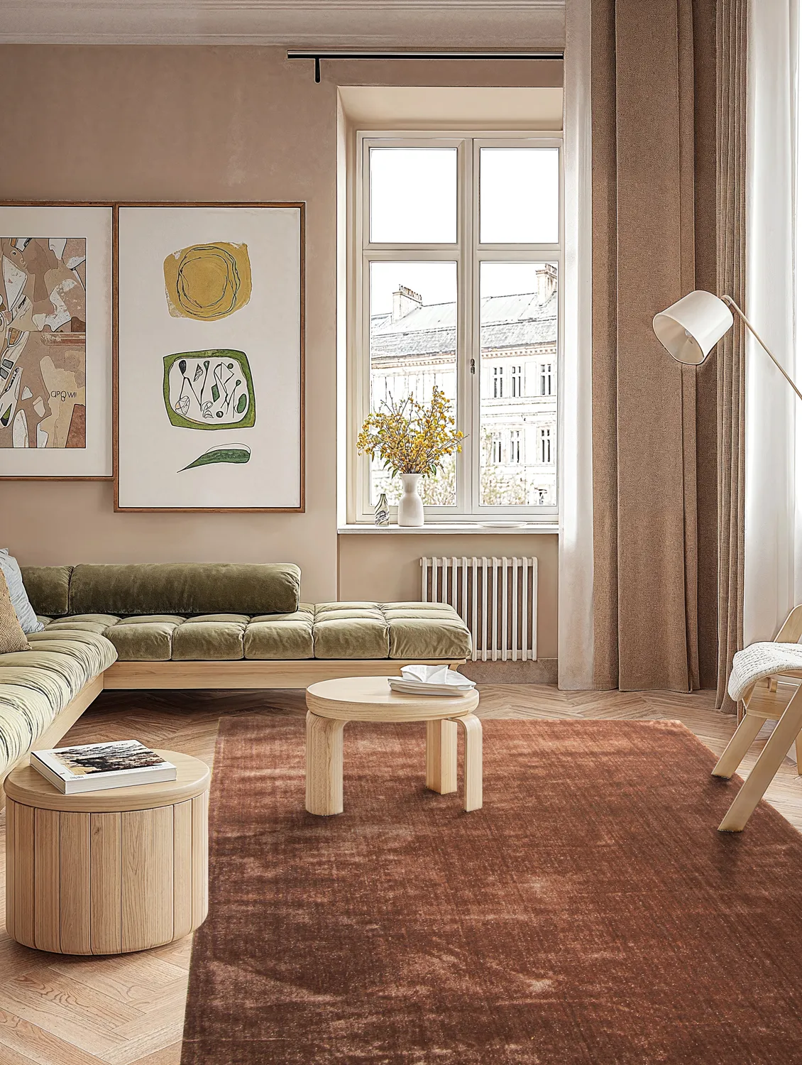 Recycled PET with viscose look (barna)