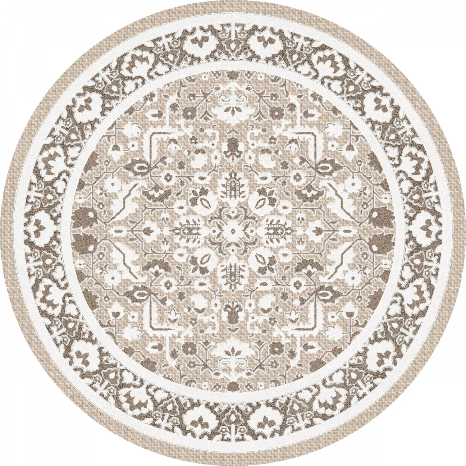 Kerek szőnyeg - Ember (bezs/szürke)