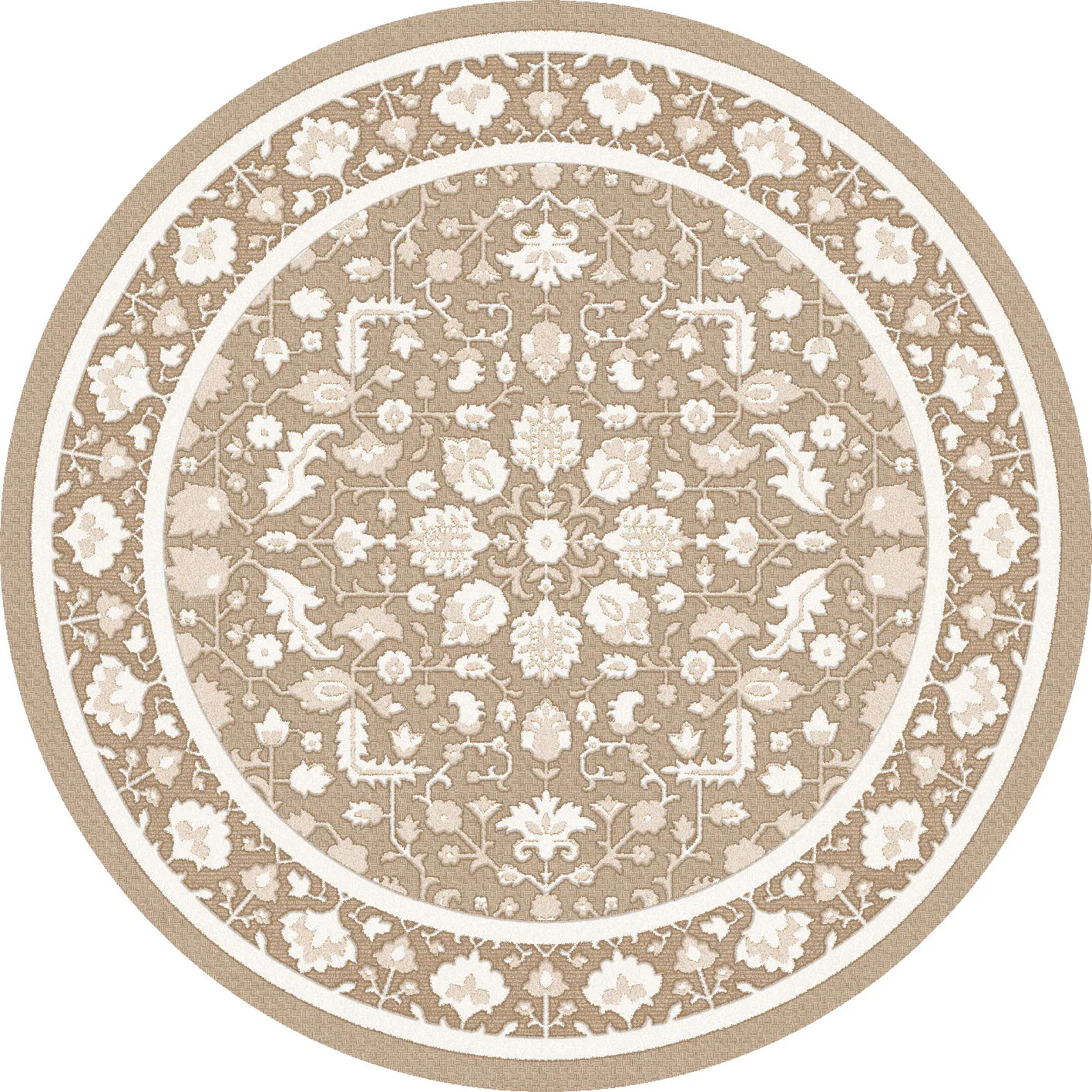 Kerek szőnyeg - Ember (bezs/offwhite)