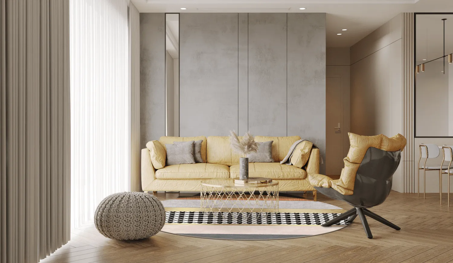 Kerek szőnyeg - Esme (narancssárga/többszínű)