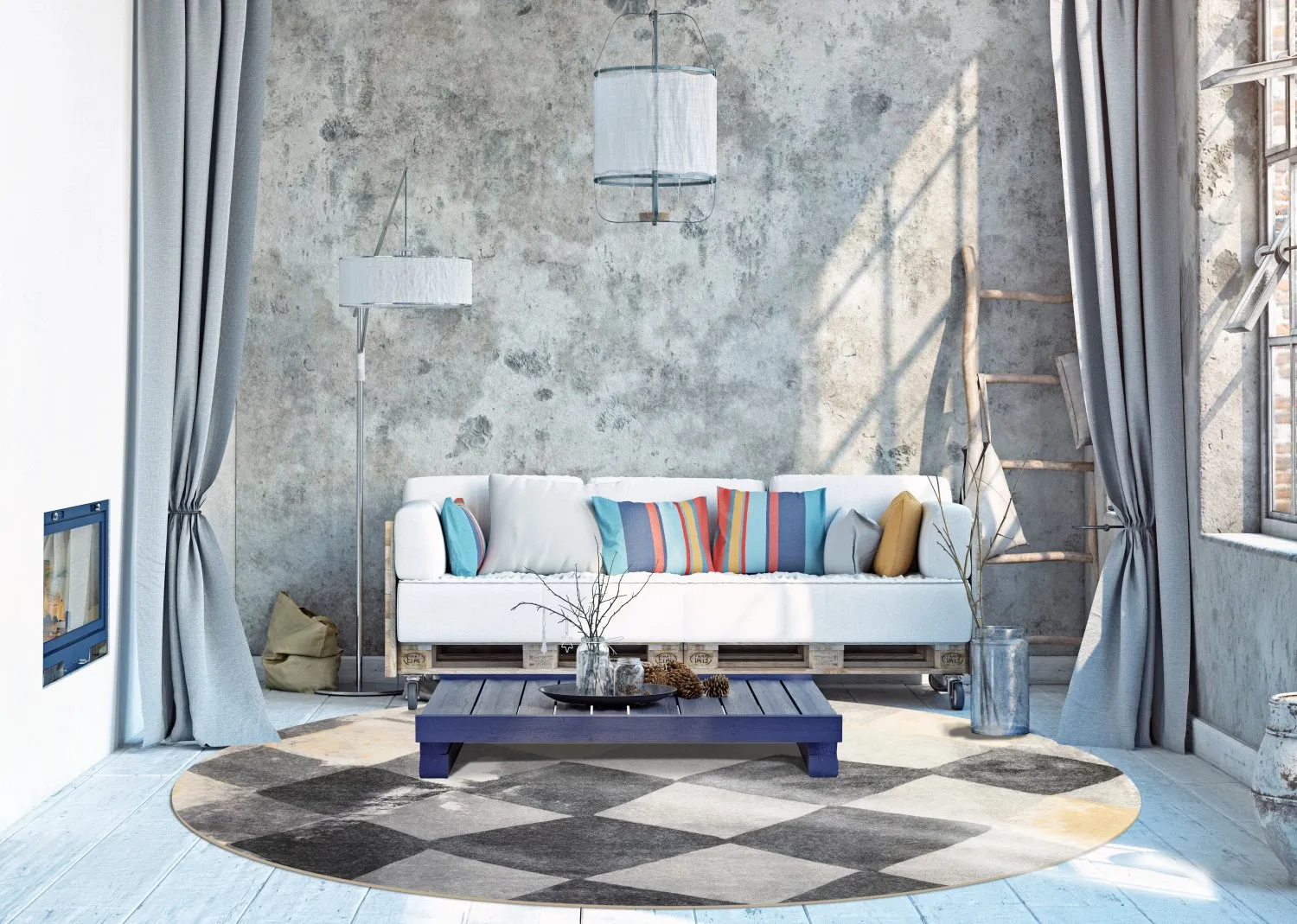 Kerek szőnyeg - Daire (többszínű)