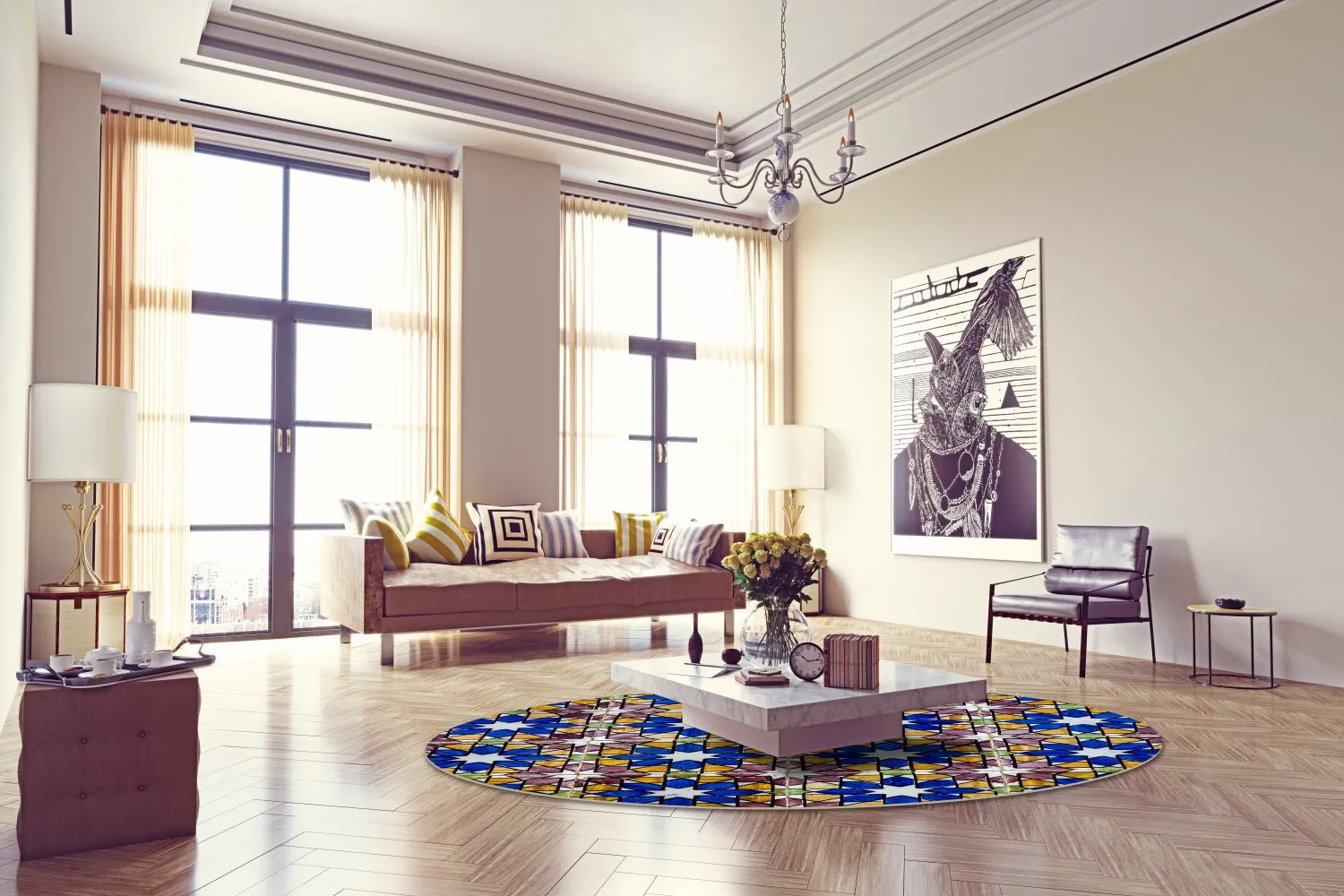 Kerek szőnyeg - Rei (többszínű)