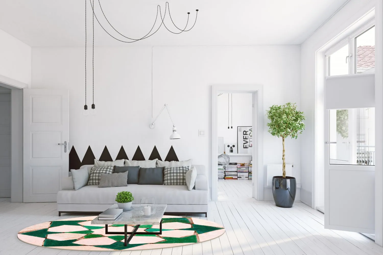 Kerek szőnyeg - Chia (zöld/bezs)