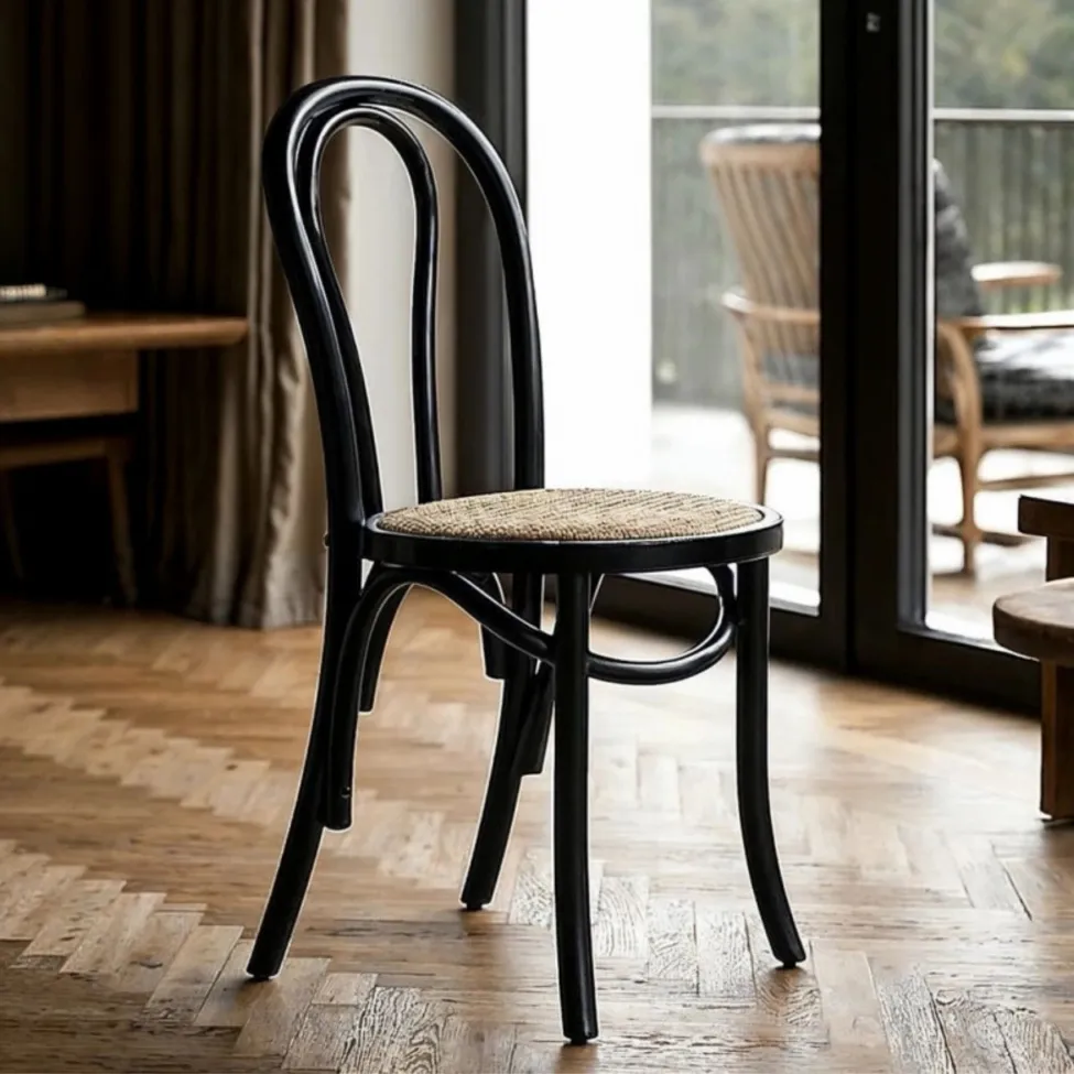 Szék - Bistro (rattan/fekete) - 2 db