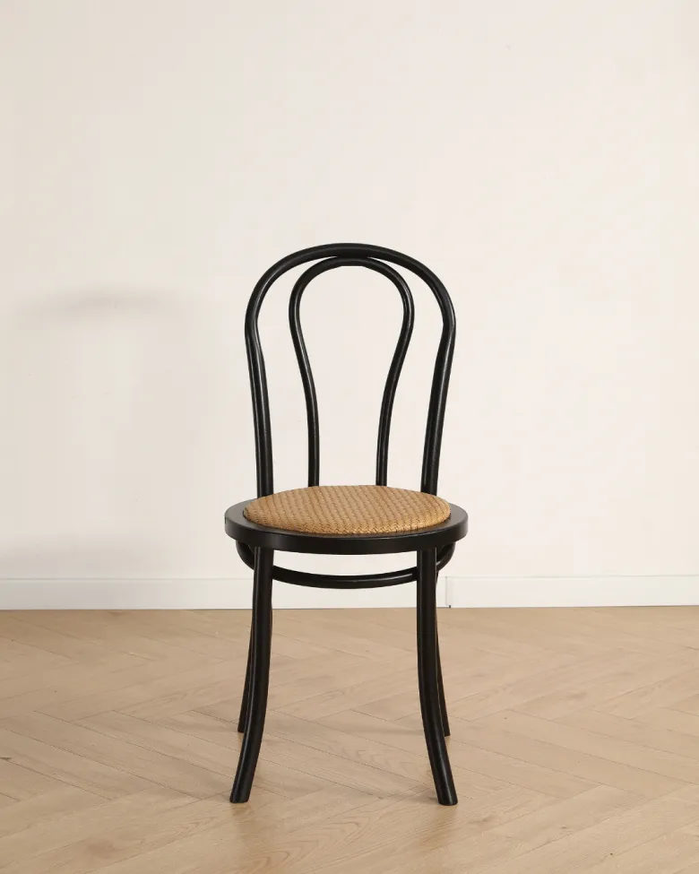 Szék - Bistro (rattan/fekete) - 2 db