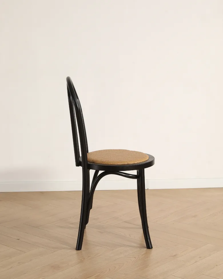 Szék - Bistro (rattan/fekete) - 2 db