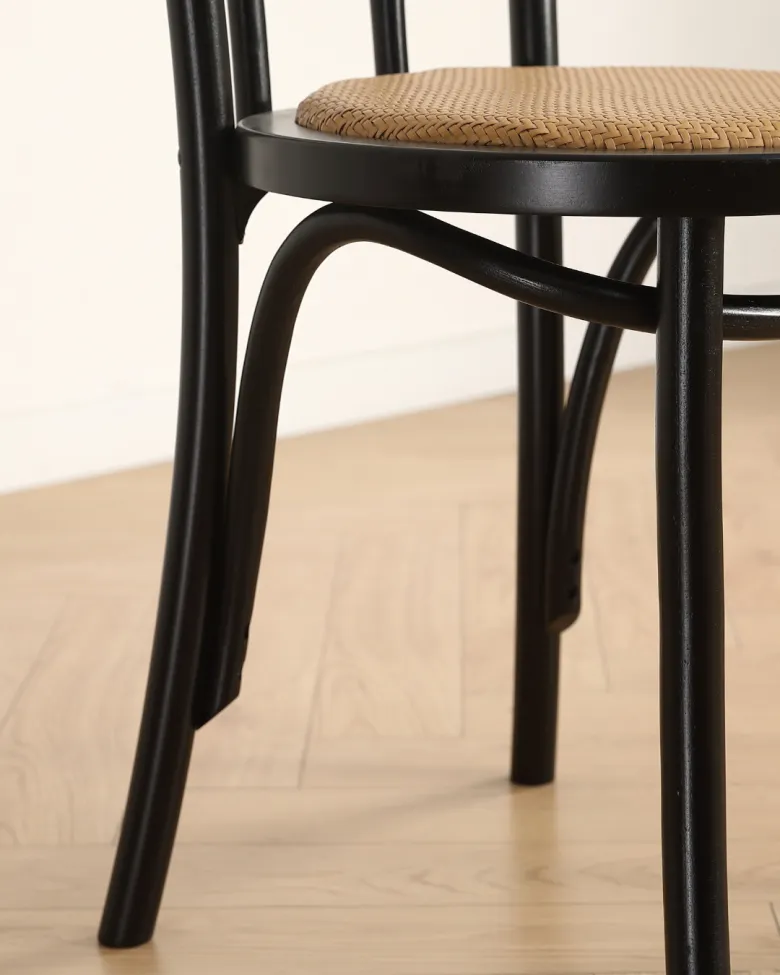 Szék - Bistro (rattan/fekete) - 2 db