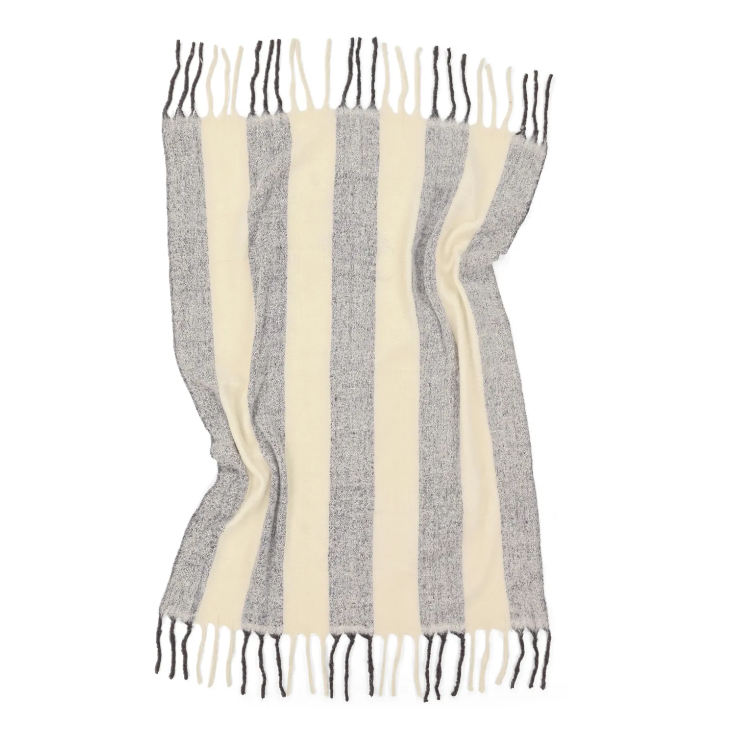 Takarók - Gyapjúkeverék pléd - Beatriz Stripe (fekete/fehér)
