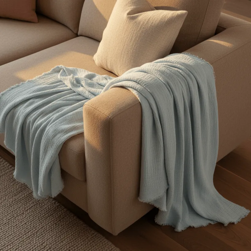 Takarók - Muszlinpléd - Dorena (világoskék)