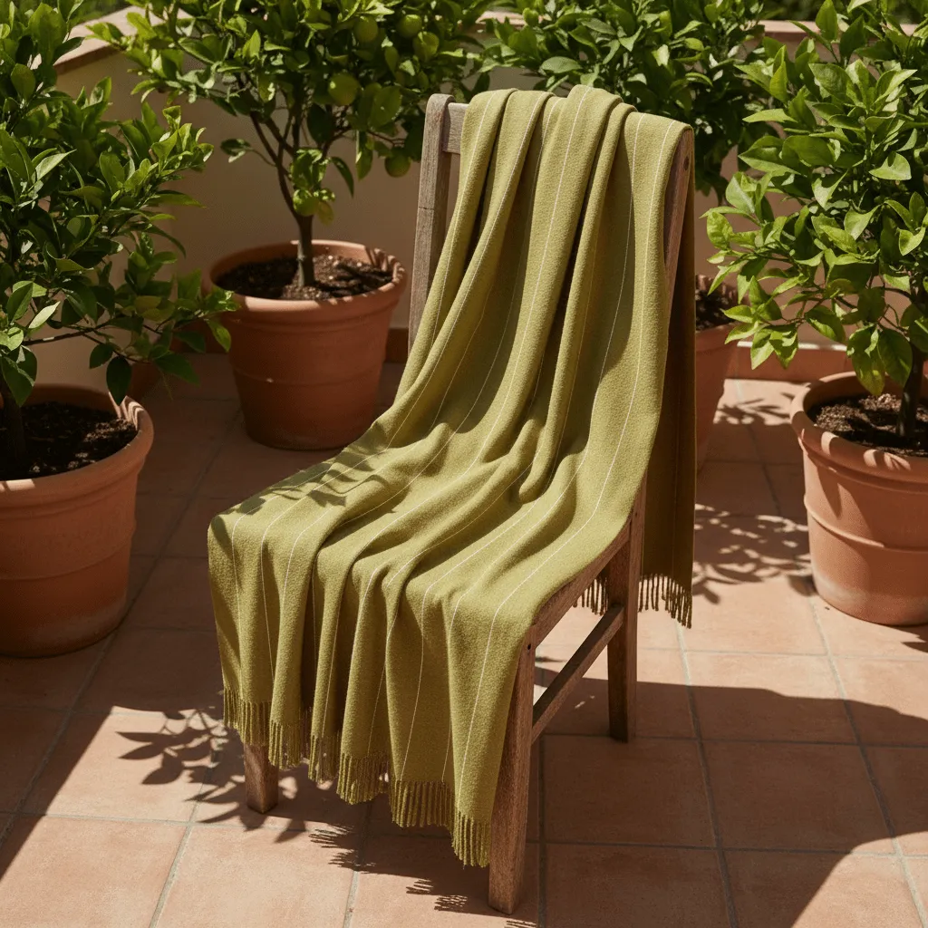 Takarók - Pamutpléd - Martina Stripe (zöld/fehér)