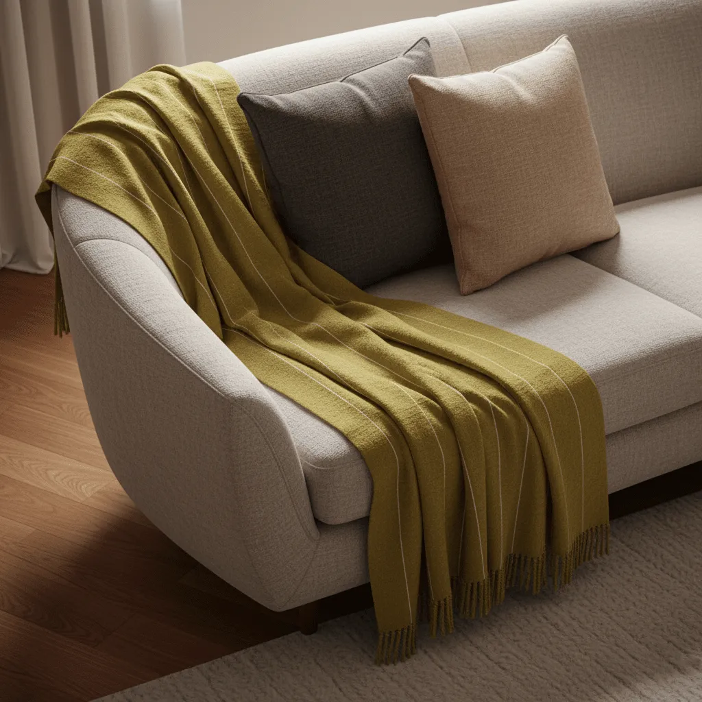 Takarók - Pamutpléd - Martina Stripe (zöld/fehér)