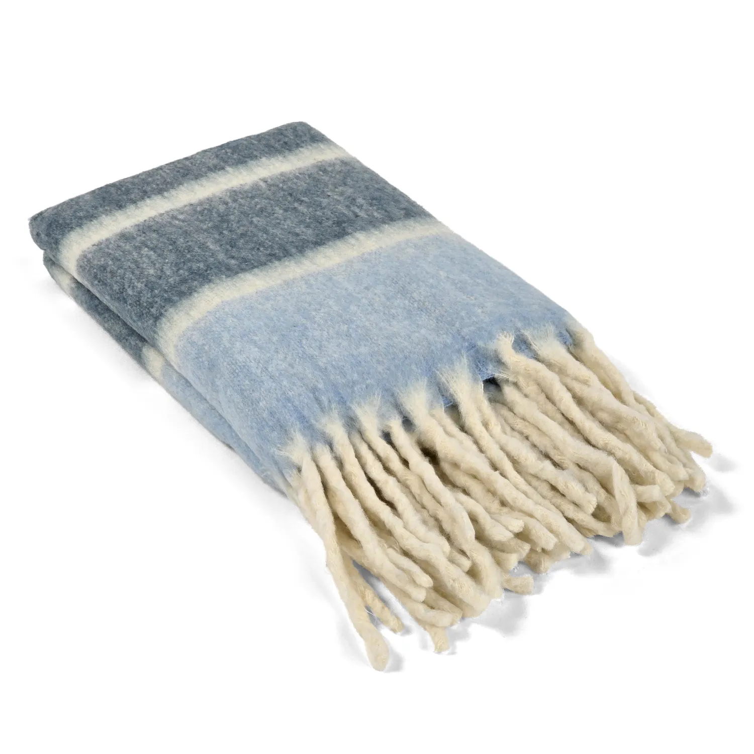 Gyapjúkeverék pléd - Charlotte (kék)