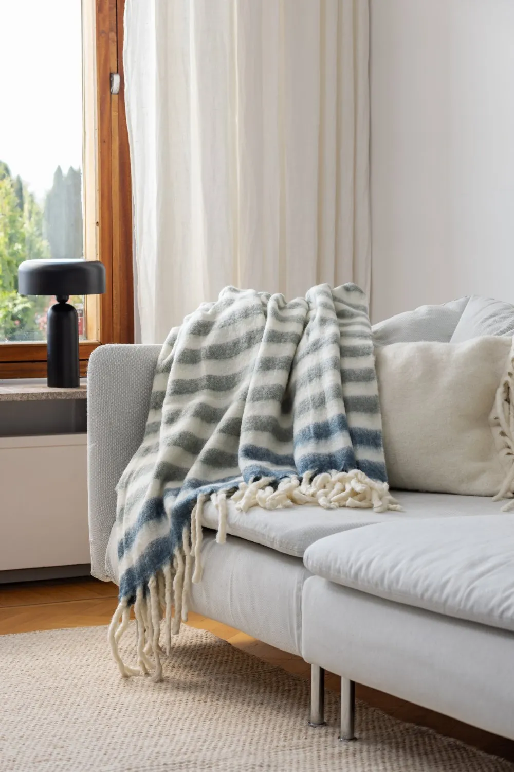 Gyapjúkeverék pléd - Monica (kék)