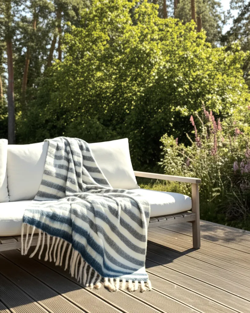 Gyapjúkeverék pléd - Monica (kék)