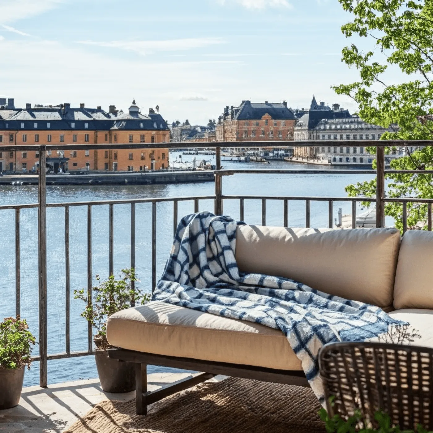 Gyapjúkeverék pléd - Rachel (kék)