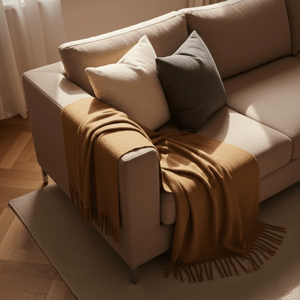 Takarók - Gyapjúkeverék pléd - Samantha (barna)