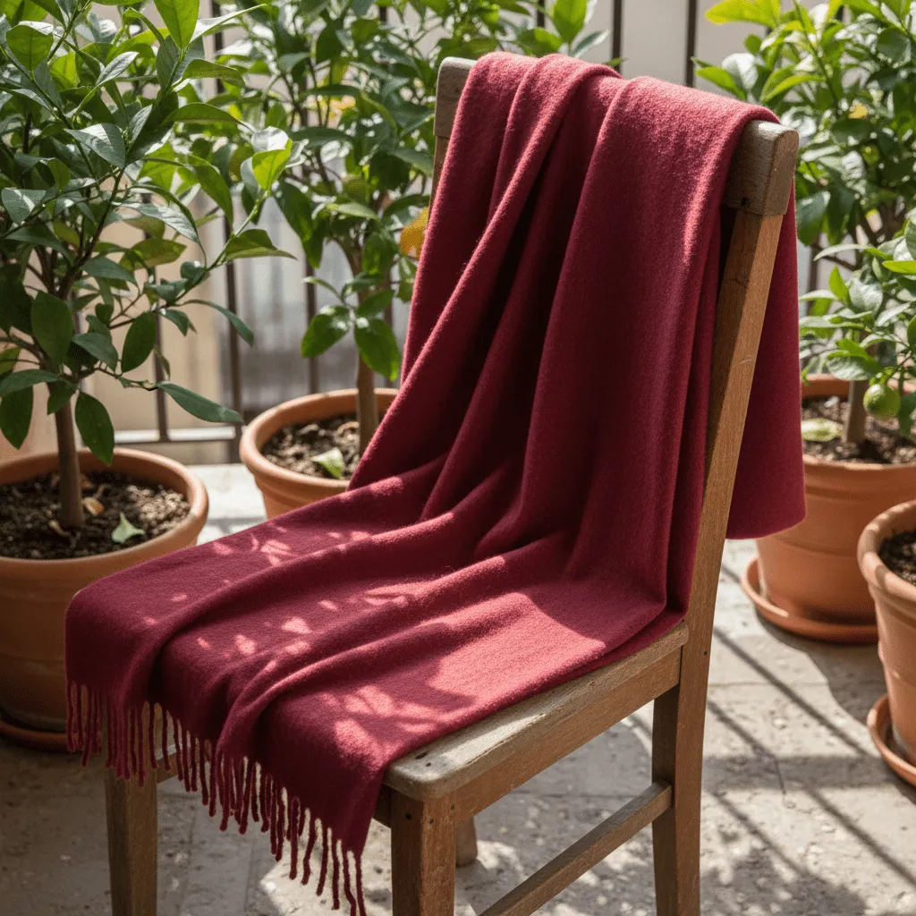 Takarók - Gyapjúkeverék pléd - Samantha (sötét vörös)