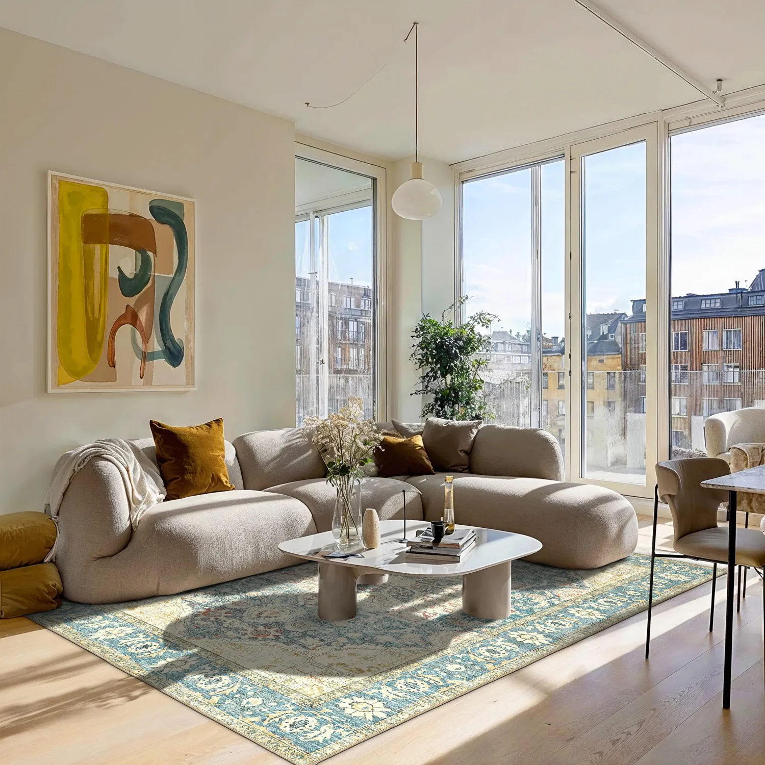 Lapos szövésű szőnyeg - Alvand (kék)