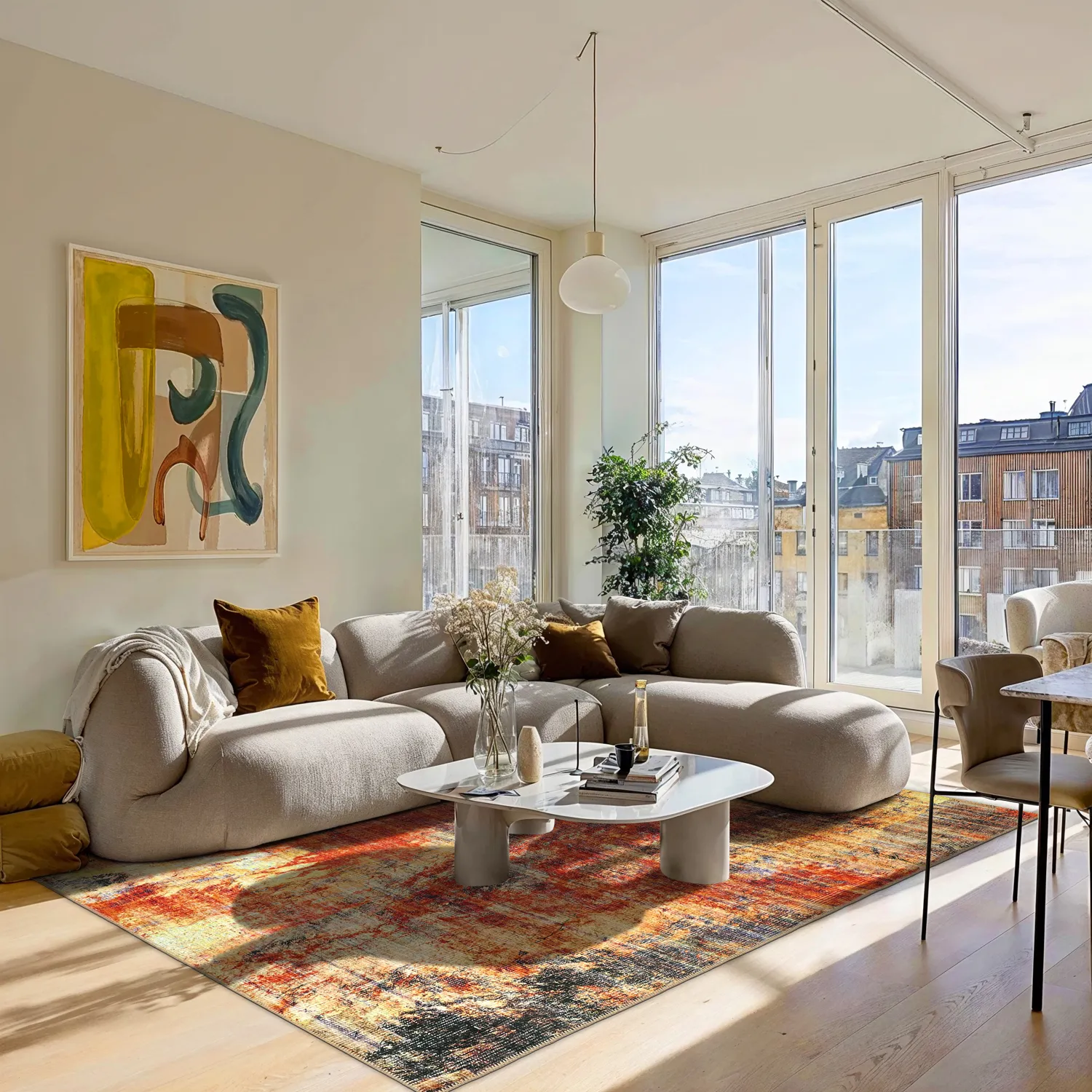 Lapos szövésű szőnyeg - Bechar (piros/multi)