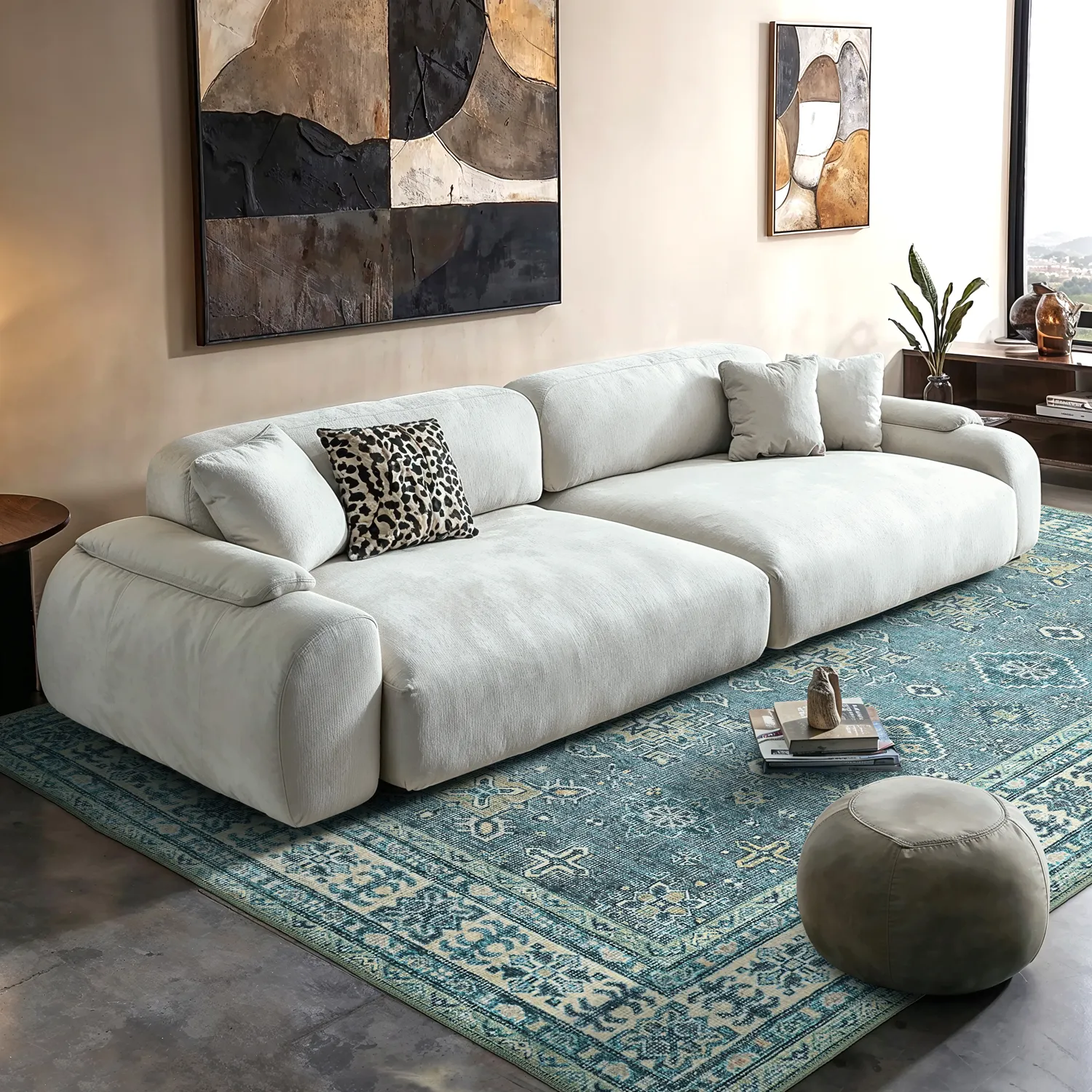 Lapos szövésű szőnyeg - Benaluna (kék/zöld)