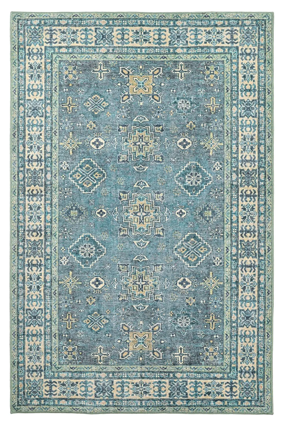 Lapos szövésű szőnyeg - Benaluna (kék/zöld)