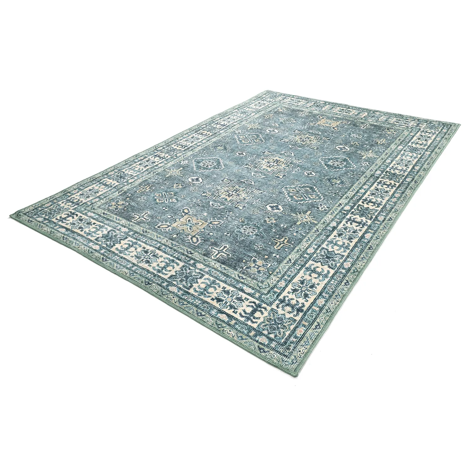 Lapos szövésű szőnyeg - Benaluna (kék/zöld)