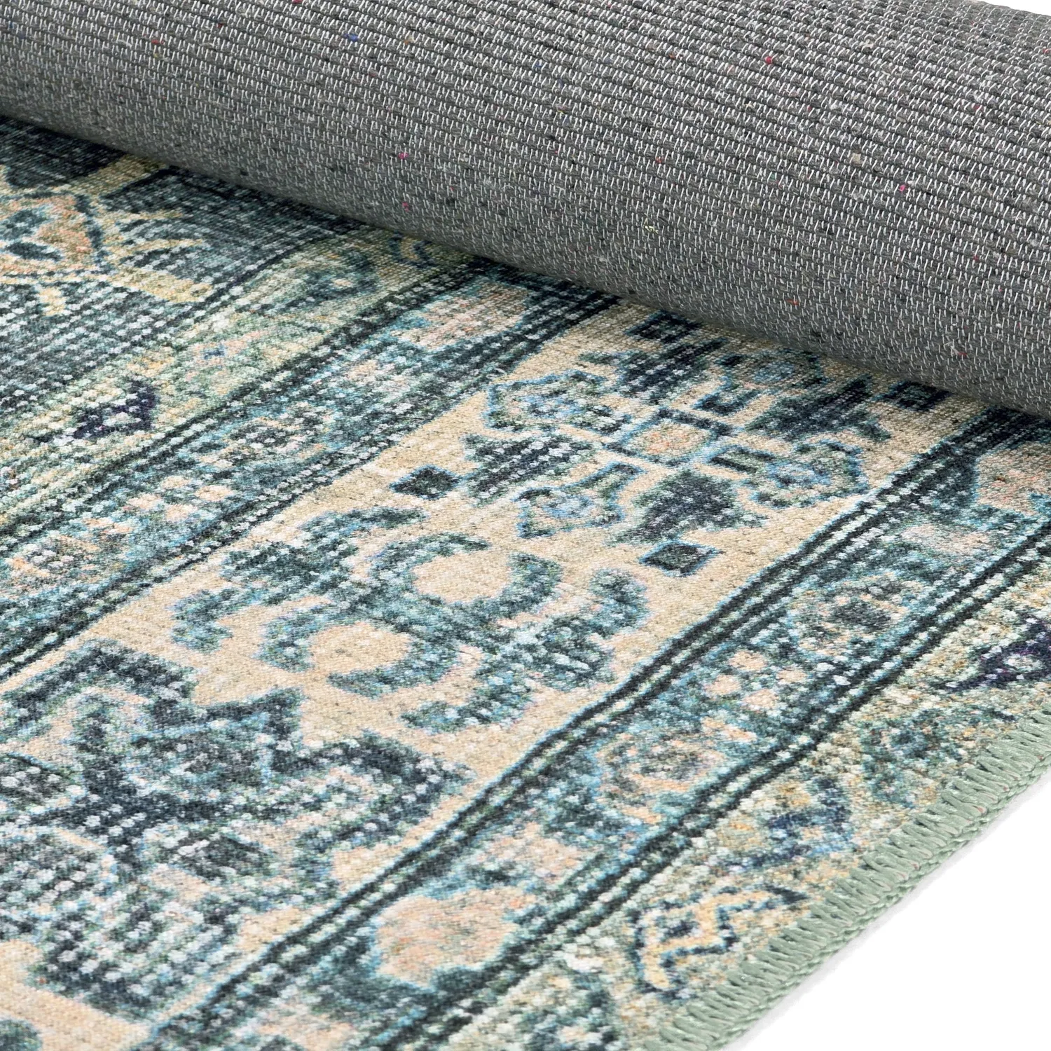 Lapos szövésű szőnyeg - Benaluna (kék/zöld)