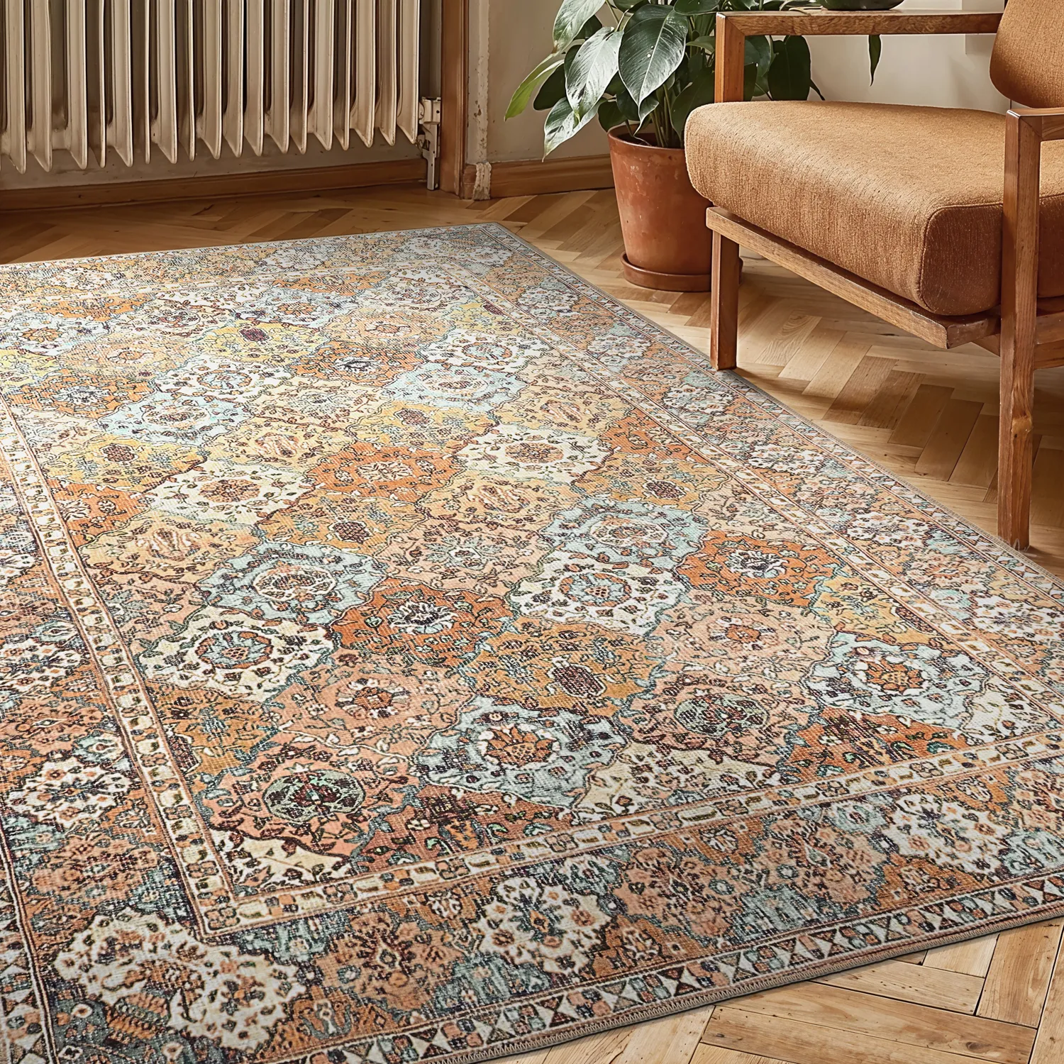 Lapos szövésű szőnyeg - Berelina (bézs/multi)