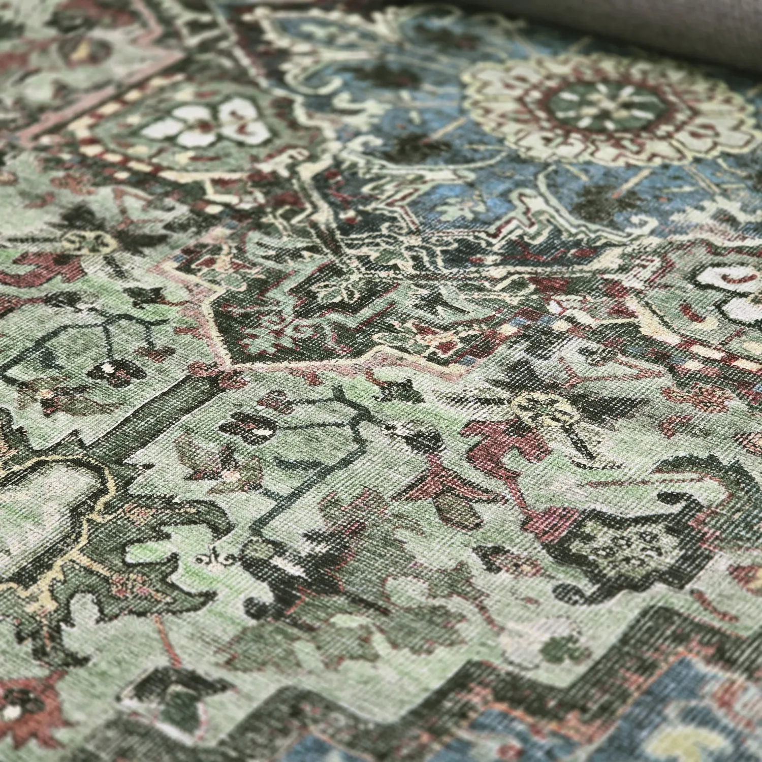 Lapos szövésű szőnyeg - Birjand (zöld)