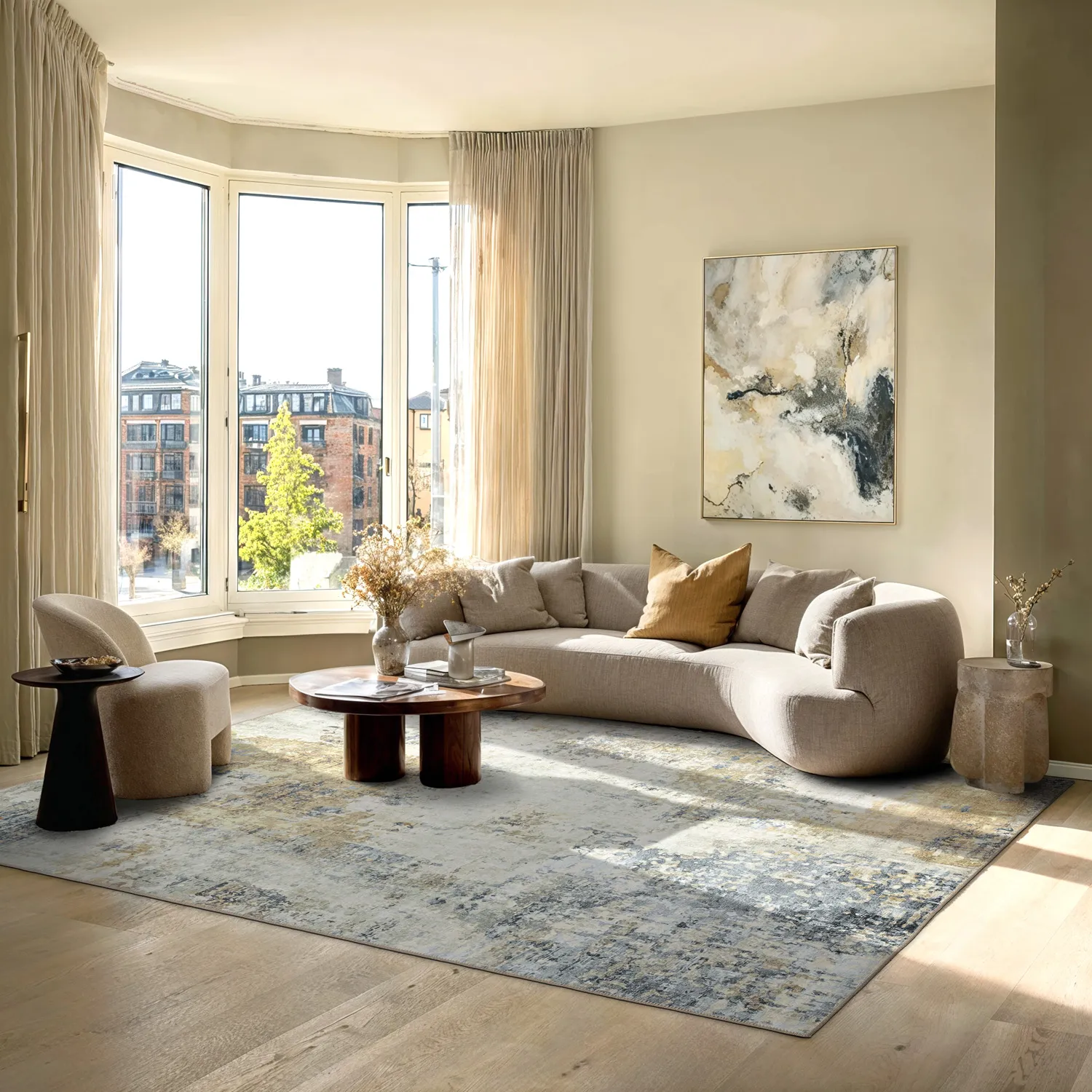 Lapos szövésű szőnyeg - Comino (bézs/multi)