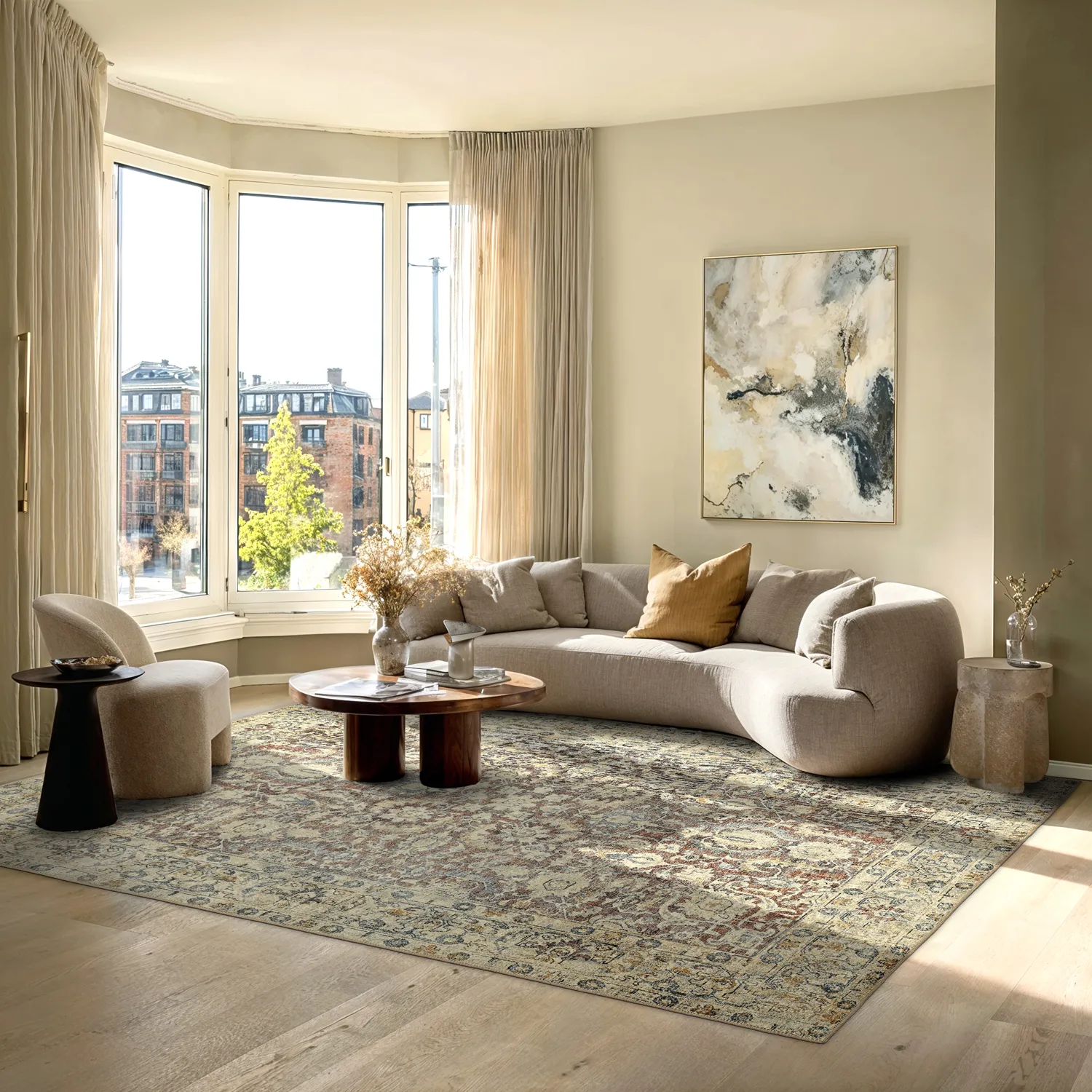 Lapos szövésű szőnyeg - Delvar (bézs)