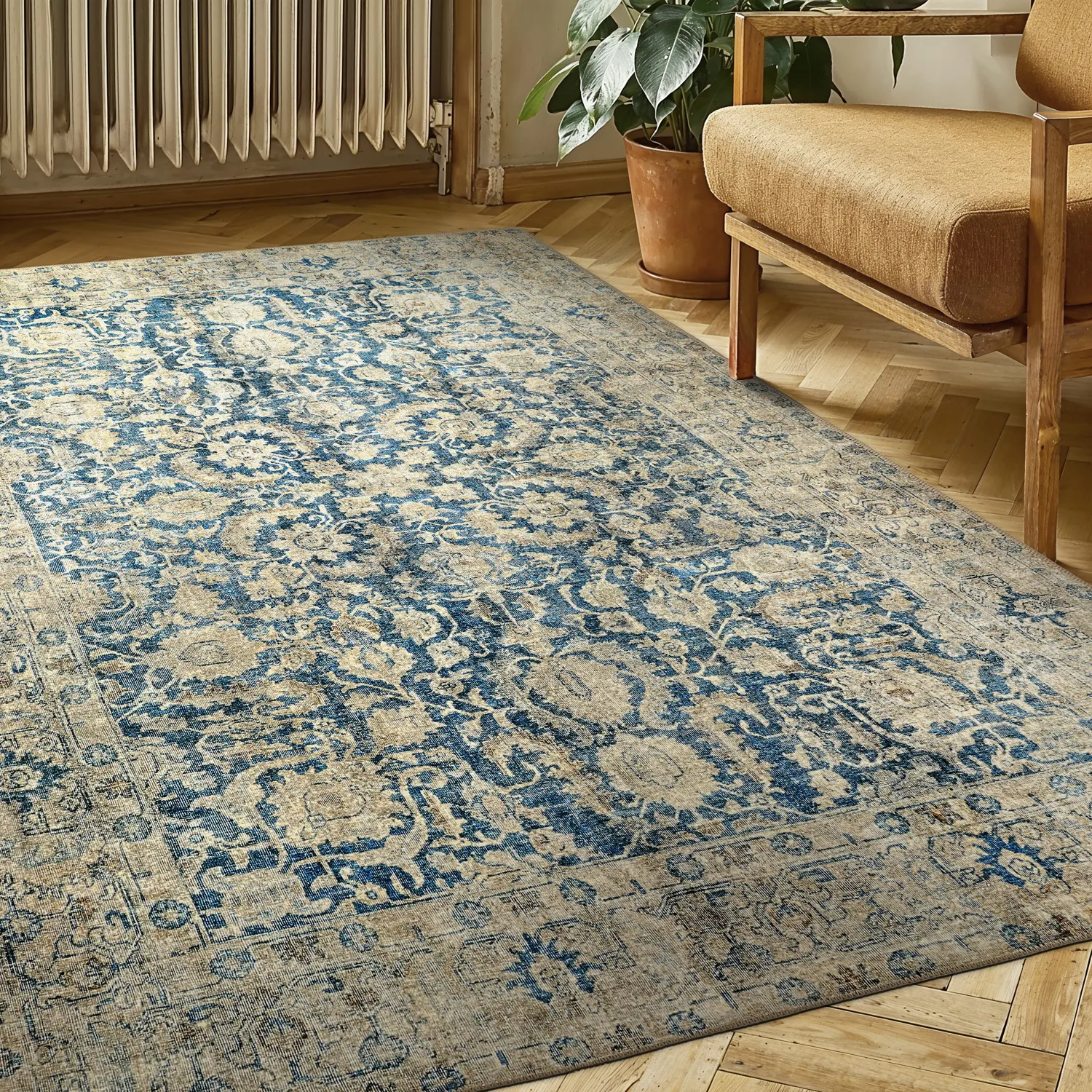 Lapos szövésű szőnyeg - Delvar (kék)