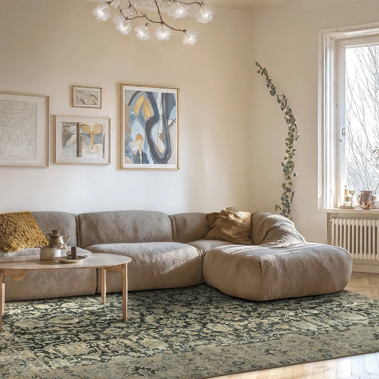 Lapos szövésű szőnyeg - Delvar (zöld)