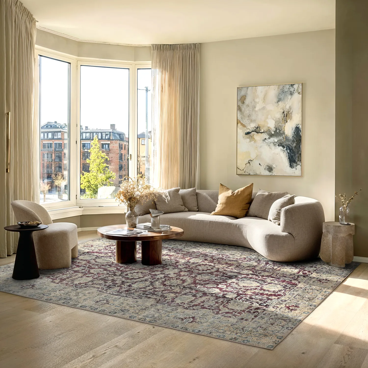 Lapos szövésű szőnyeg - Delvar (piros)