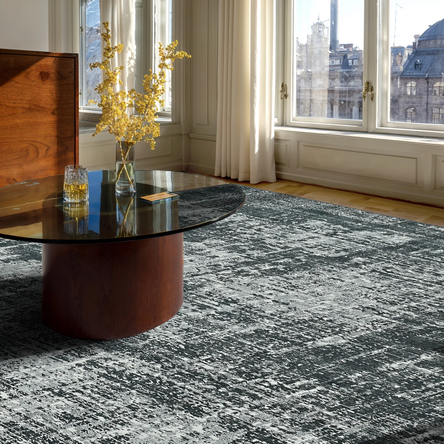 Lapos szövésű szőnyeg - Elira (fekete)