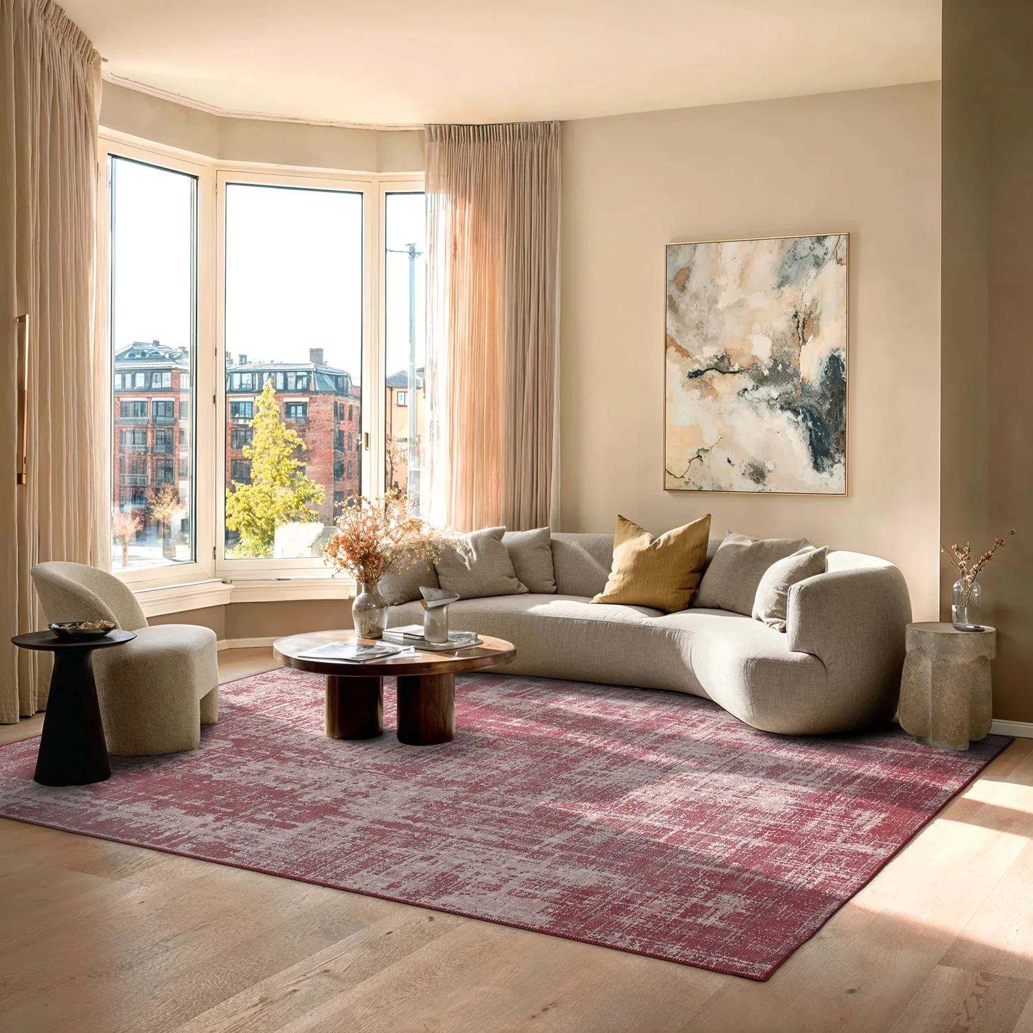 Lapos szövésű szőnyeg - Elira (piros)