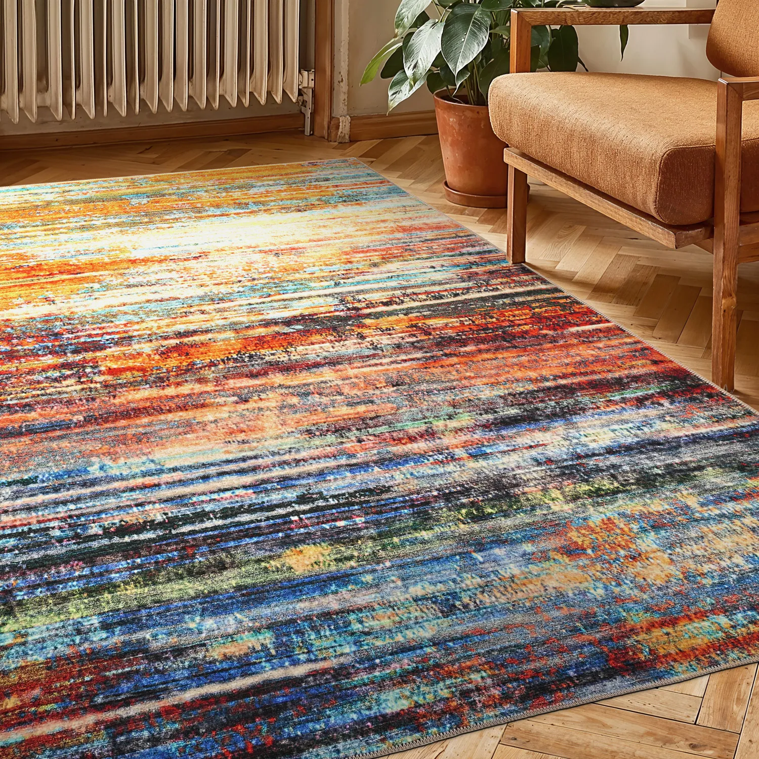 Lapos szövésű szőnyeg - Kazea (narancs/többszínű)