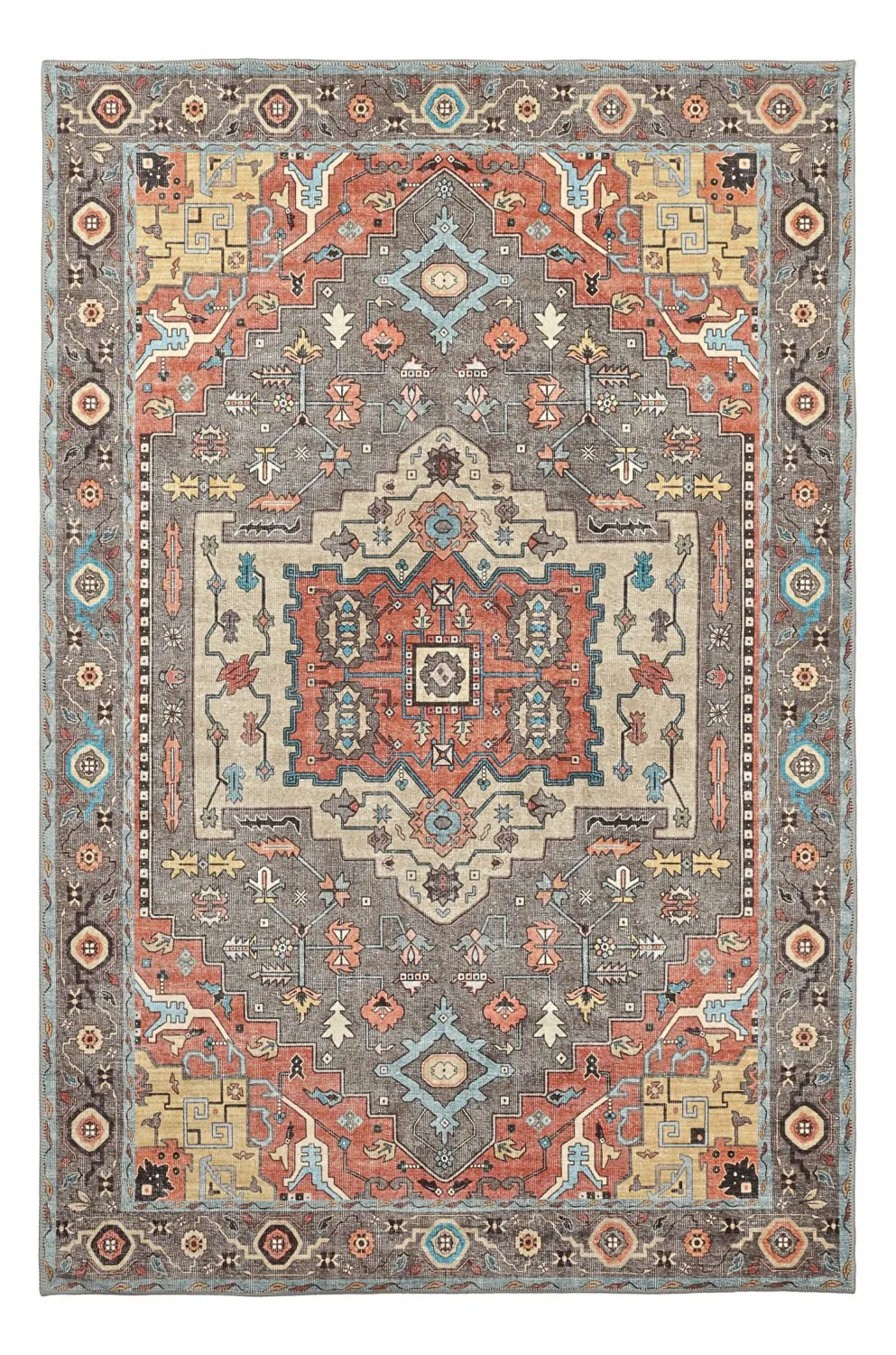 Lapos szövésű szőnyeg - Kordava (szürke/piros)