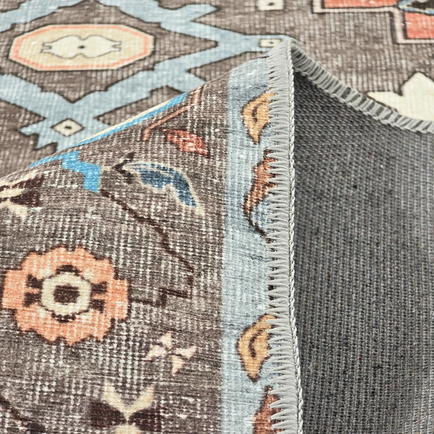 Lapos szövésű szőnyeg - Kordava (szürke/piros)